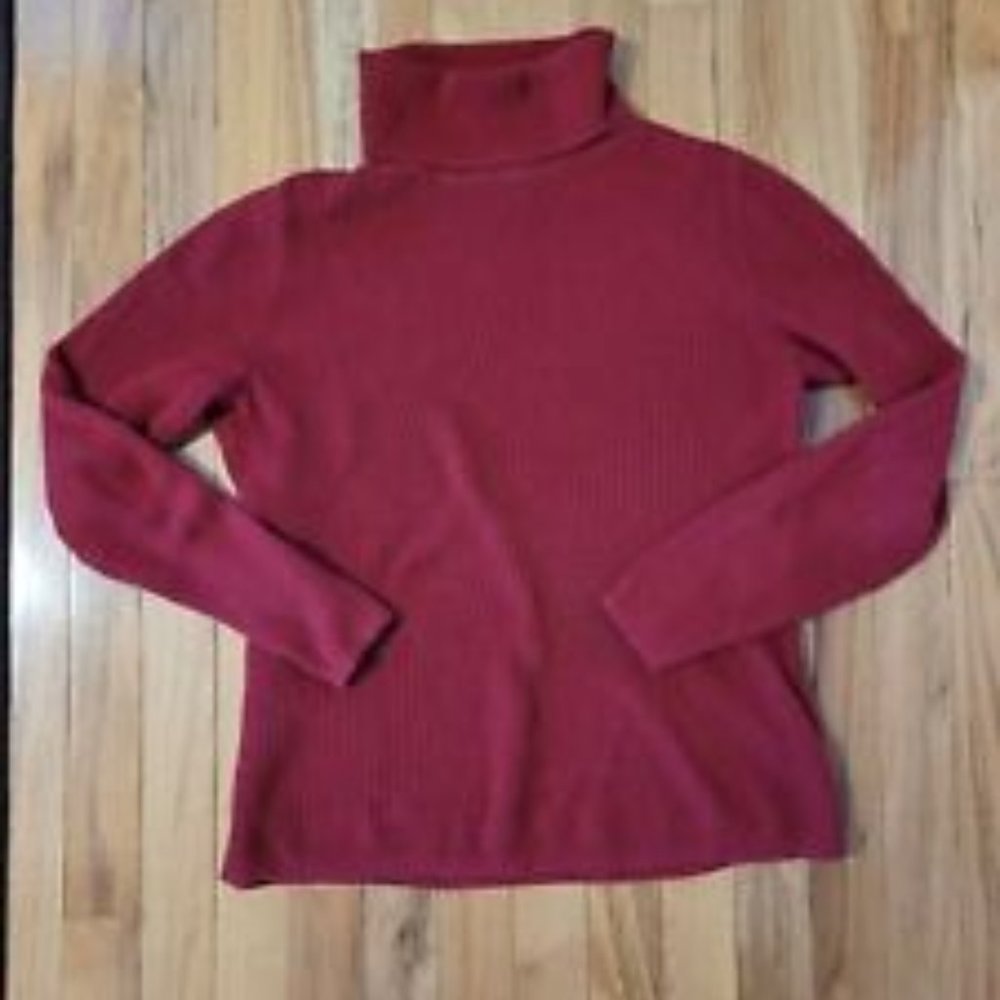 Croft & Barrow Red Turtleneck Ribbed Sweater ~ Size S ~ Good Condition!